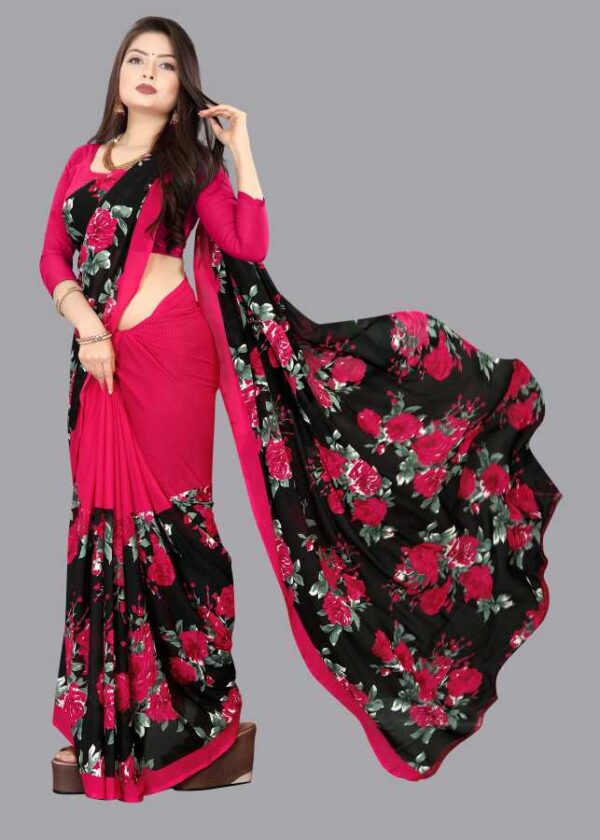 New Collection Black Printed Saree At Wholesale at Rs.650/Piece in  baharampur offer by Nivedita