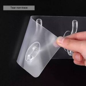 6 in 1 Self Adhesive Wall Hooks, Heavy Duty Sticky Hooks for Hanging ,  Waterproof Transparent Hanger for Wall,Hangers for Hanging Kitchen Bathroom  Bedroom Accessories Hook (Pack of 1) - svhub