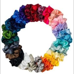 SVHub Multicolor Women Satin Scrunchies Pack of 12